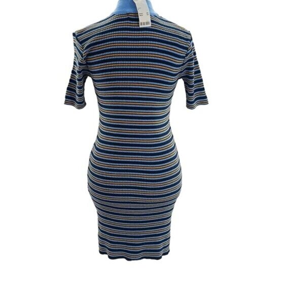Urban Outfitters Striped Knit Mini Dress Womens Size S  Short Sleeve Bodycon - Picture 4 of 10